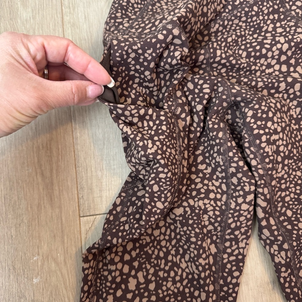 Fabletics Pure Luxe Dark and Light Brown Spotted Print Leggings - Picture 6 of 12